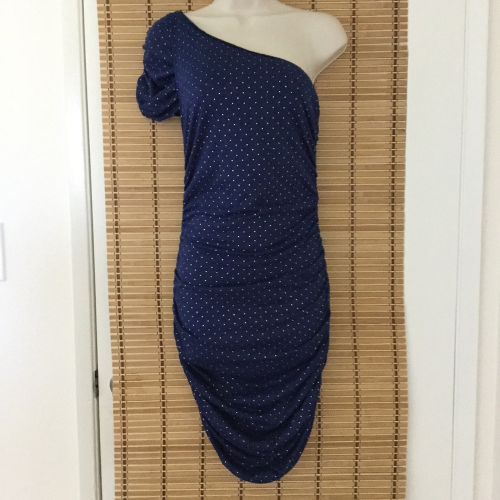 Mystic Asymmetrical Blue Body Con Club Dress S